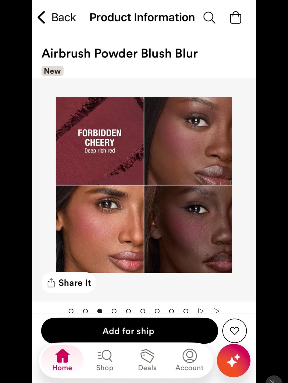 Charlotte Tilbury Airbrush Powder Blush — Forbidden Cheery Deep Rich Red